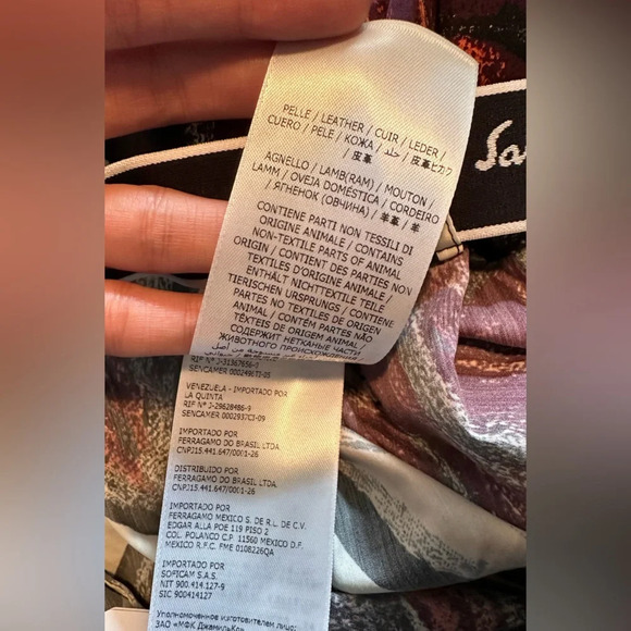 NWT Salvatore Ferragamo Toni Plum Printed Pants with Leather Belt Size 40 (4) - Picture 16 of 16